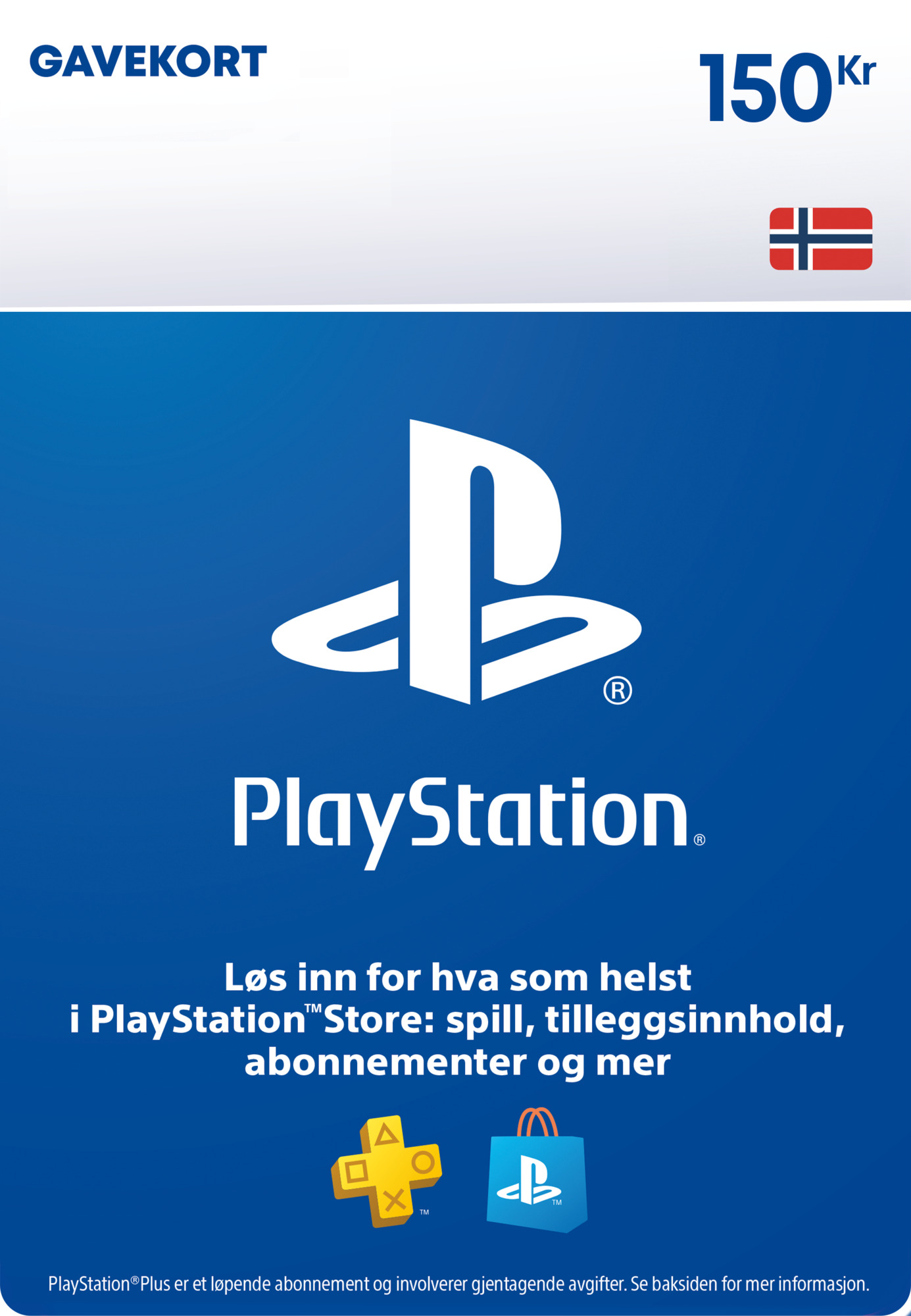 PlayStation Store PSN gavekort 150 NOK - Elkjøp